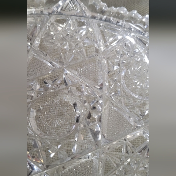 ABP Sawtooth American Brilliant Cut Glass Crystal Bowl/Candy Dish 7" - Picture 4 of 10